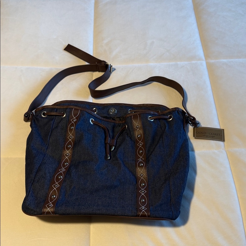 Gold Coast Blue and Brown Shoulder Bag